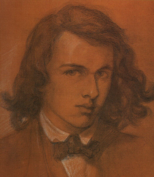 Self Portrait at Age Eighteen, 1847,pencil, by Dante Gabriel Rossetti (1828-1882). 
