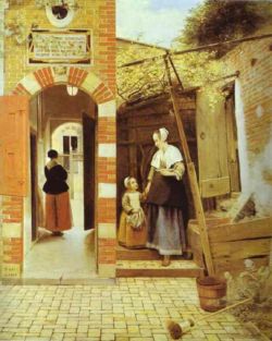 Pieter de Hooch. The Courtyard of a House in Delft. 1658. Oil on canvas, 73.5 x 60 cm. National Gallery, London, UK.