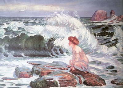 Kupka, Frantisek (Czechoslovakian, 1871-1957) The Wave, 1902, watercolor and gouache on cardboard, Nrodni Galerie, Prague. 160KB