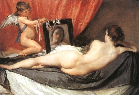 La Venus del espejo por Diego Velázquez, 
                    Londres, National Gallery.