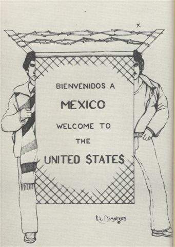 Chulifeas Fronteras, RECONOCIMIENTO, 1981,  de Justo S. Alarcn, dibujo de Richard Cisneros
