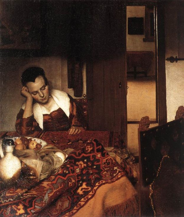 Joven dormida a la mesa, c. 1656-7