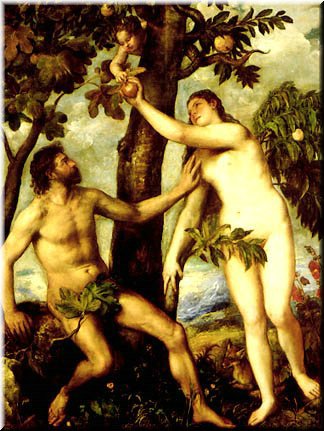 Adan y Eva (Museo del Prado) Vecellio di Gregorio Tiziano (Hacia 1485 - 1576)  
