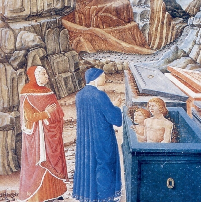 Ilustracin para el Canto X del Infierno, de un cdice del siglo XV