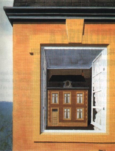 Pintura alegórica de René Magritte titulada Elogio de la dialéctica