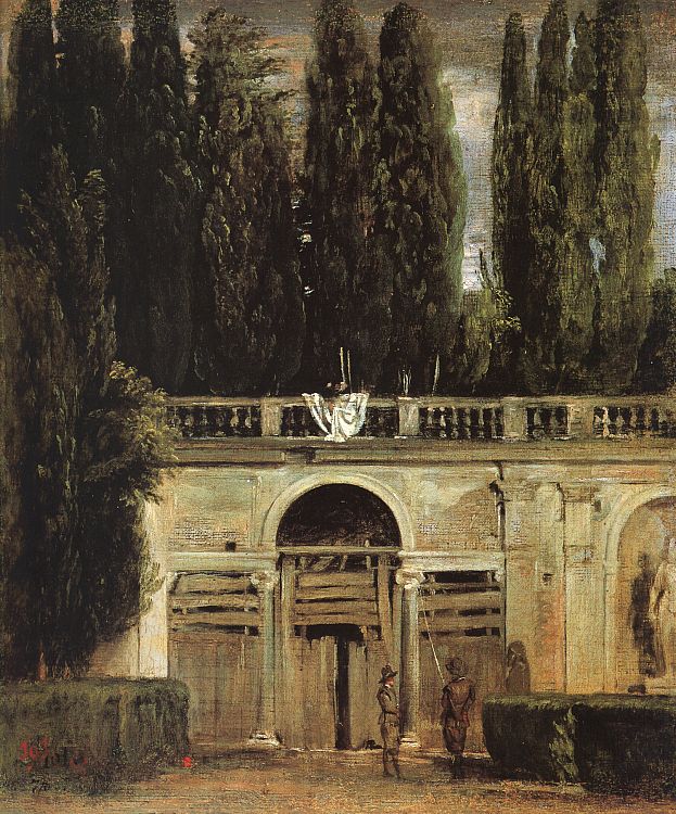 Vista del jardín de Villa Médici en 
        Roma, Madrid, Museo del Prado