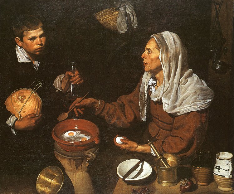 Vieja cocinando, Vieja friendo huevos, Edimburgo, National Gallery of Scotland